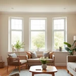 Discover beautiful new windows from window companies Manchester enhancing this bright living space.