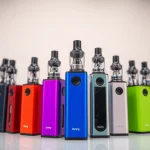 Showcase vibrant Dummy Vapes flavors in a stylish arrangement with enticing lighting.