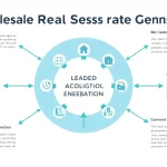 Engage in Wholesale real estate lead generation strategies illustrated with clear icons and diagrams.