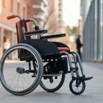 Using an NDIS fund wheelchair for mobility and independence with adjustable features for comfort.