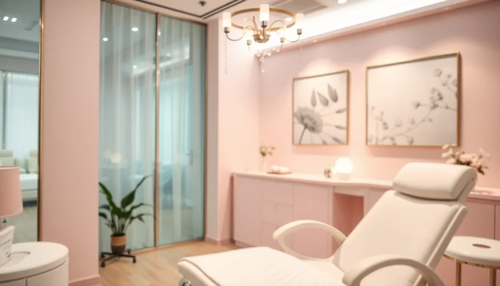 Behandlung in einer zeitgemäßen, einladenden ästhetischen Klinik mit entspannender Atmosphäre.