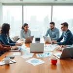 Learn how to find competitor pricing through team analysis in a modern office.