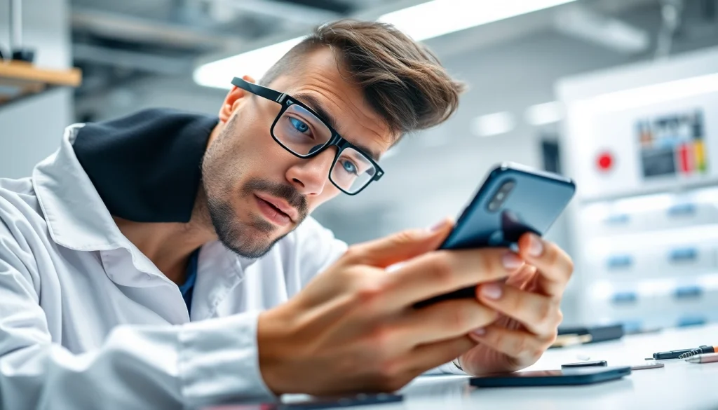 Servizio di riparazione cellulari a Torino con un tecnico esperto al lavoro