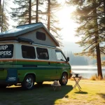 JRP Campers van showcased in a serene outdoor setting, embodying adventure and relaxation.