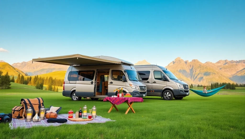Showcase of JRP Campers in a scenic outdoor setting, inviting adventure and comfort.