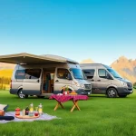 Showcase of JRP Campers in a scenic outdoor setting, inviting adventure and comfort.