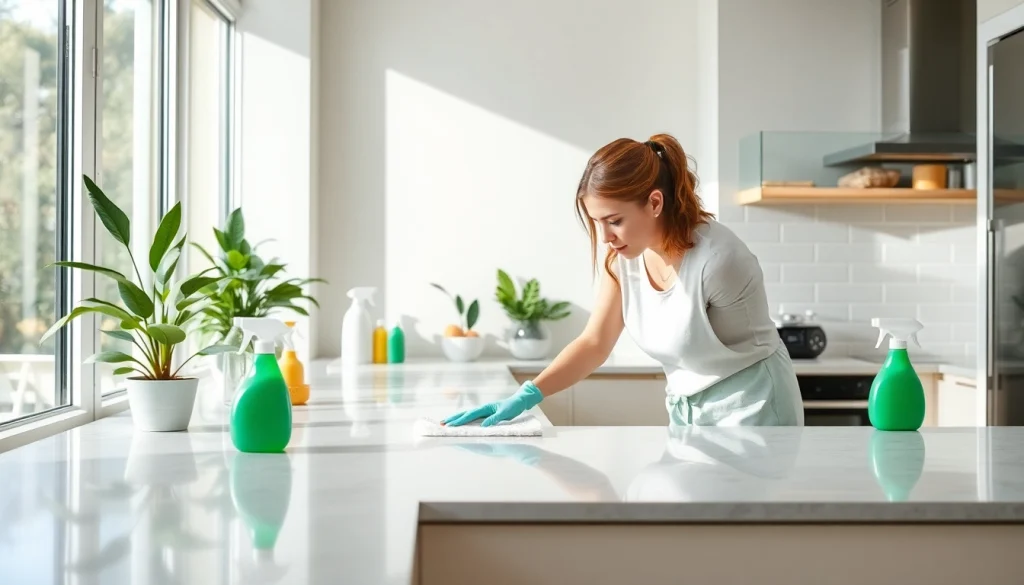 Bond cleaning in Brisbane with a professional cleaner ensuring a spotless apartment.