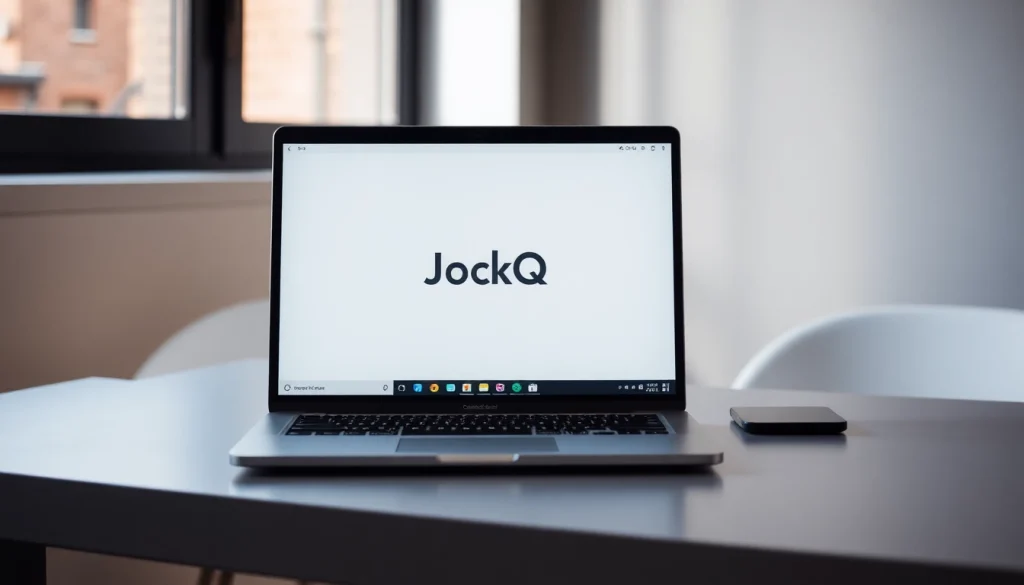 Download quickq电脑版下载 application interface on a modern laptop with bright display and clean layout.
