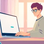 Download the line電腦版官方下載 on a stylish laptop, showcasing a modern workspace.