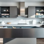 Showcasing a functional Metal Drawer System in a modern kitchen with sleek design.