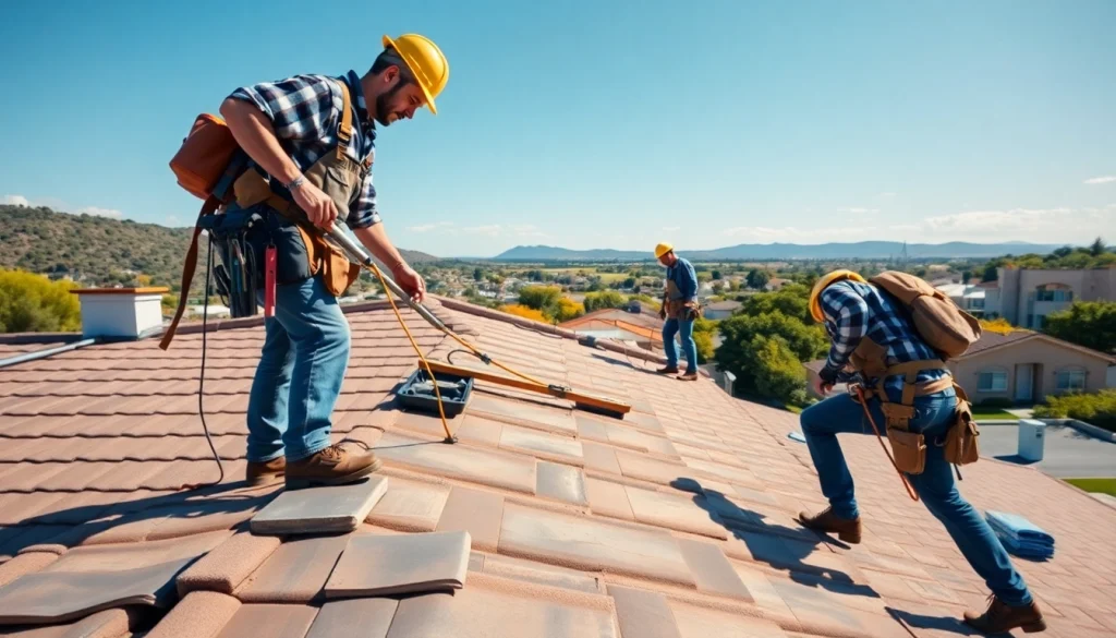 Local roofers near me performing quality roofing work on a residential home.
