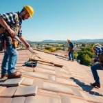 Local roofers near me performing quality roofing work on a residential home.