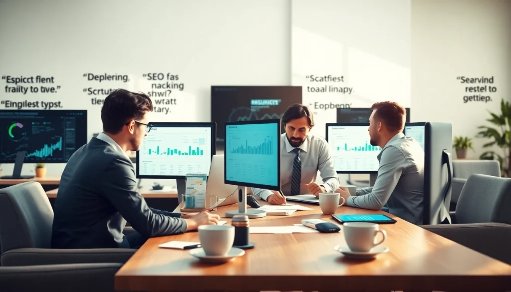 Enhance your online presence with expert edmonton seo strategies in a vibrant office.