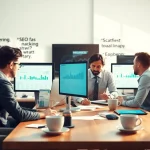 Enhance your online presence with expert edmonton seo strategies in a vibrant office.
