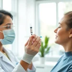 Weight loss shots being administered in a modern clinic setting by a health expert.