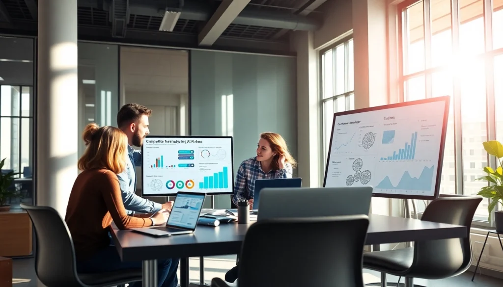 Generate ai prompts for competitor analysis in a collaborative office environment.