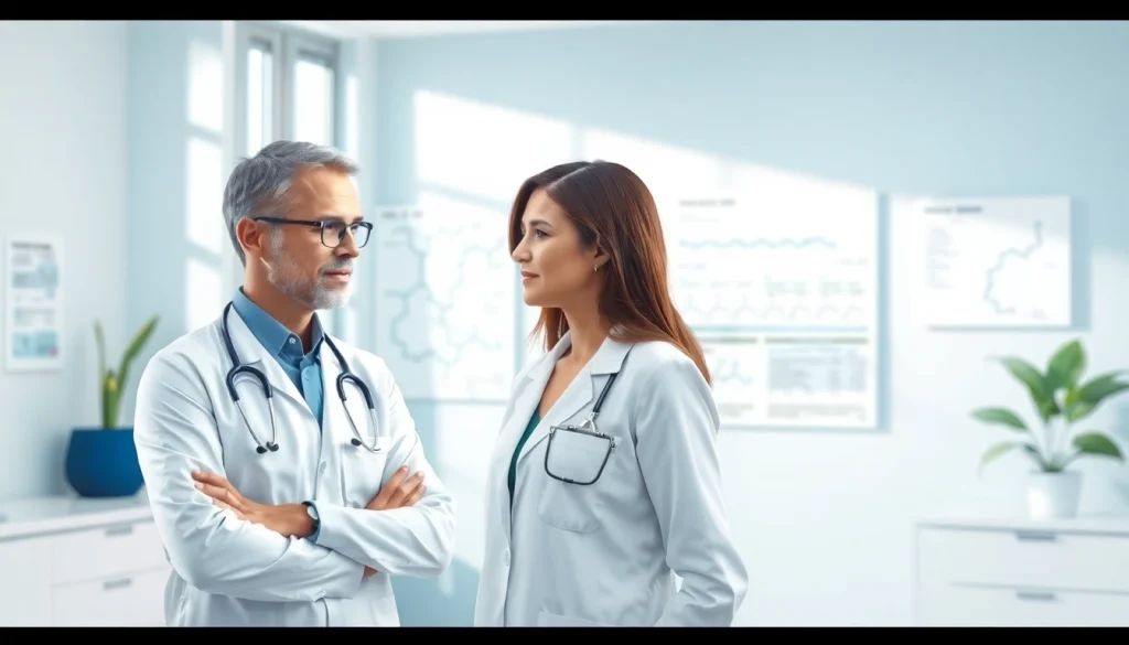 Engaging consultation about Peptide Therapy in a modern clinic with a focus on patient care.