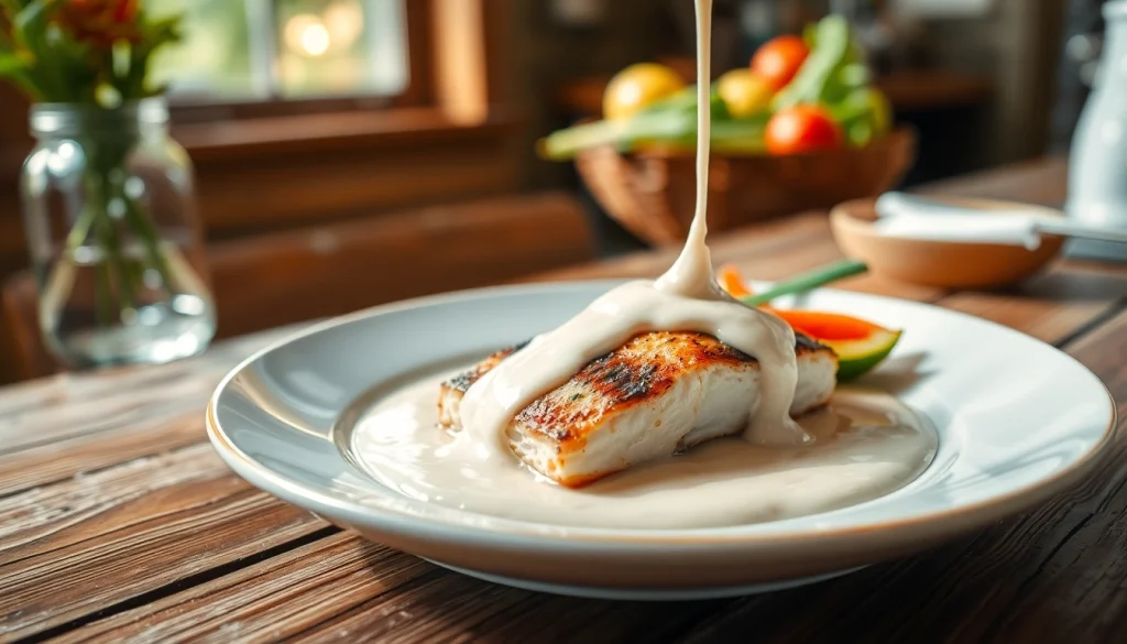 Maak een heerlijke mousseline saus die elegant over vis wordt geserveerd.