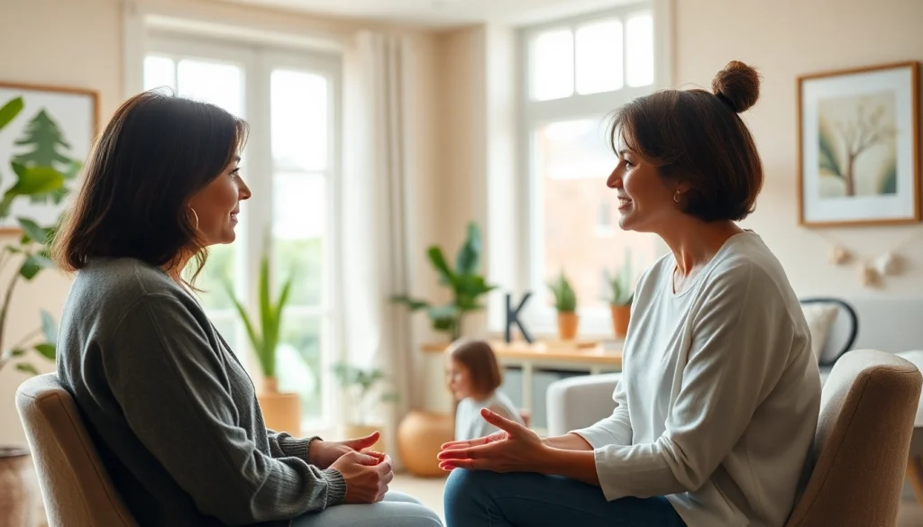 Therapist guiding a session on healing trauma in a calming environment.