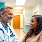 Engaging primary care physician las vegas attentively supports a patient in a welcoming clinic.
